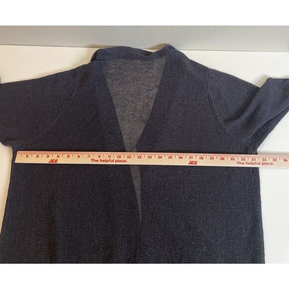 Eileen Fisher Cardigan Womens 3X Gray Linen Open Front Lightweight Elbow Sleeve - Picture 5 of 7